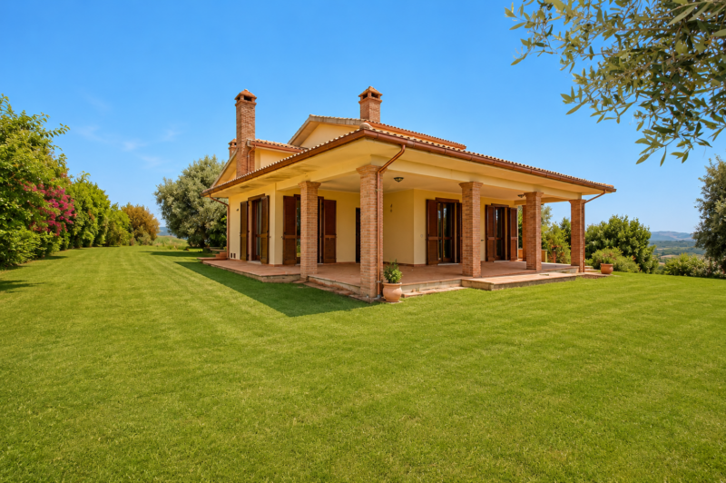 Villa panoramica con vista sull’Argentario e sull’Isola del Giglio in vendita a Magliano in Toscana